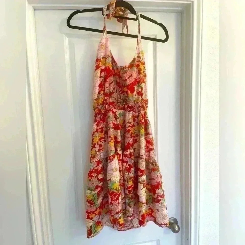 PRETTY GARDEN Floral Halter Dress, Size Small